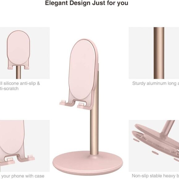 Phone Stand for Desk, Adjustable Cell Phone Holder for Desk, Compatible with 4"- - Picture 5 of 6